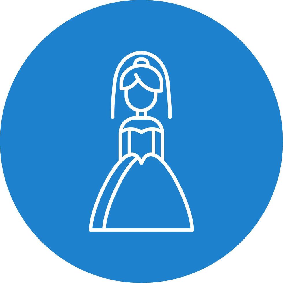 Bride Line Circle color Icon vector