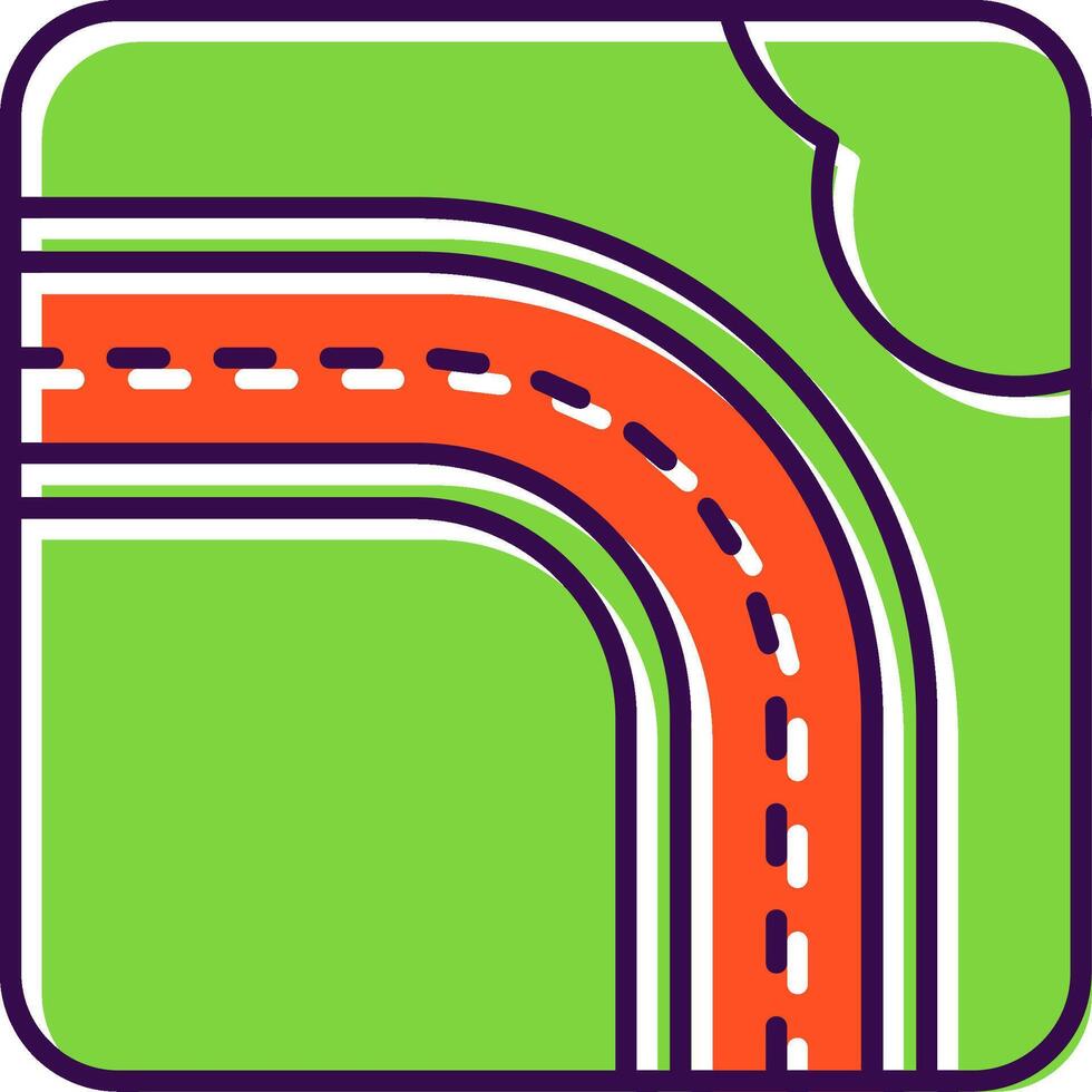 Highway Filled Icon vector