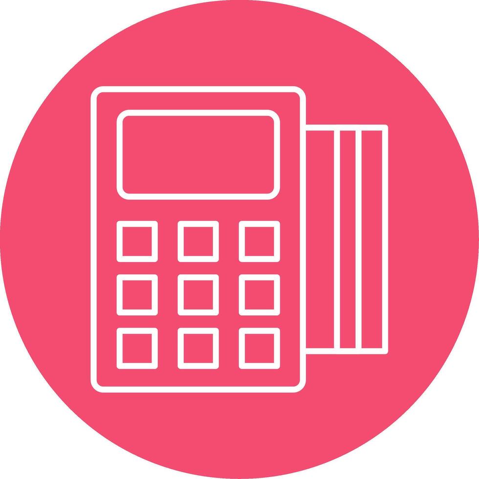 Pos Terminal Line Circle color Icon vector