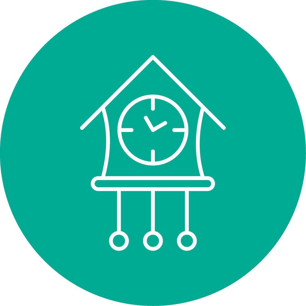 Cuckoo Clock Line Circle color Icon vector