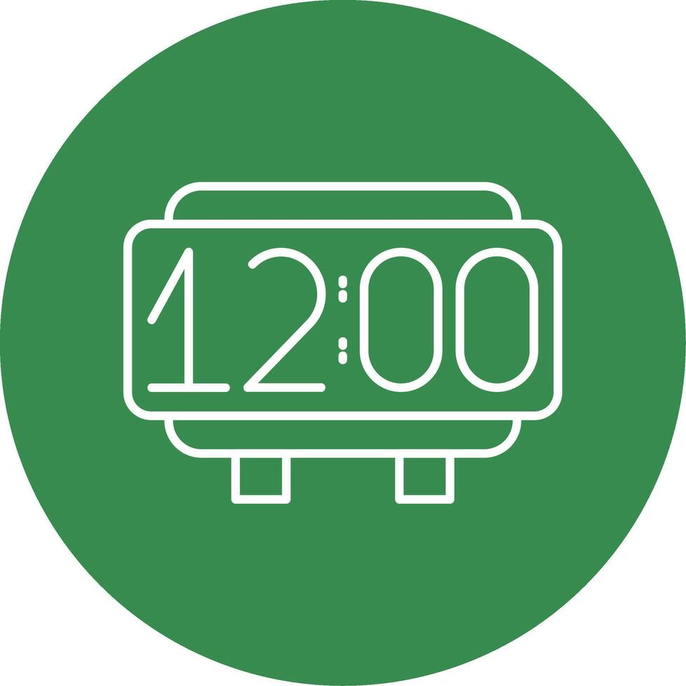 Digital Clock Line Circle color Icon vector