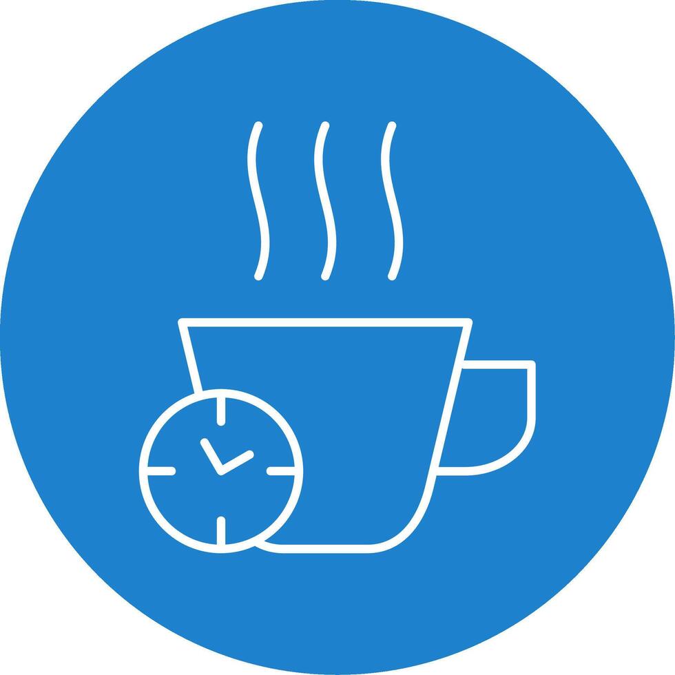 Break Time Line Circle color Icon vector