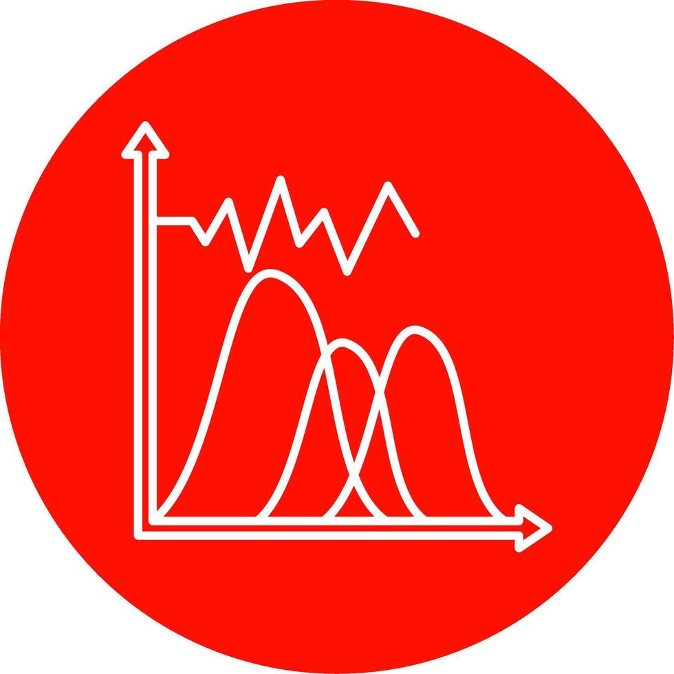 Wave Chart Line Circle color Icon vector