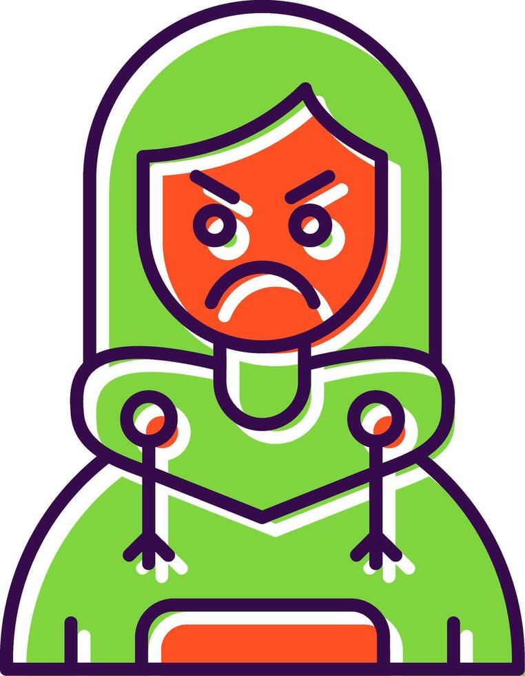 Angry Filled Icon vector