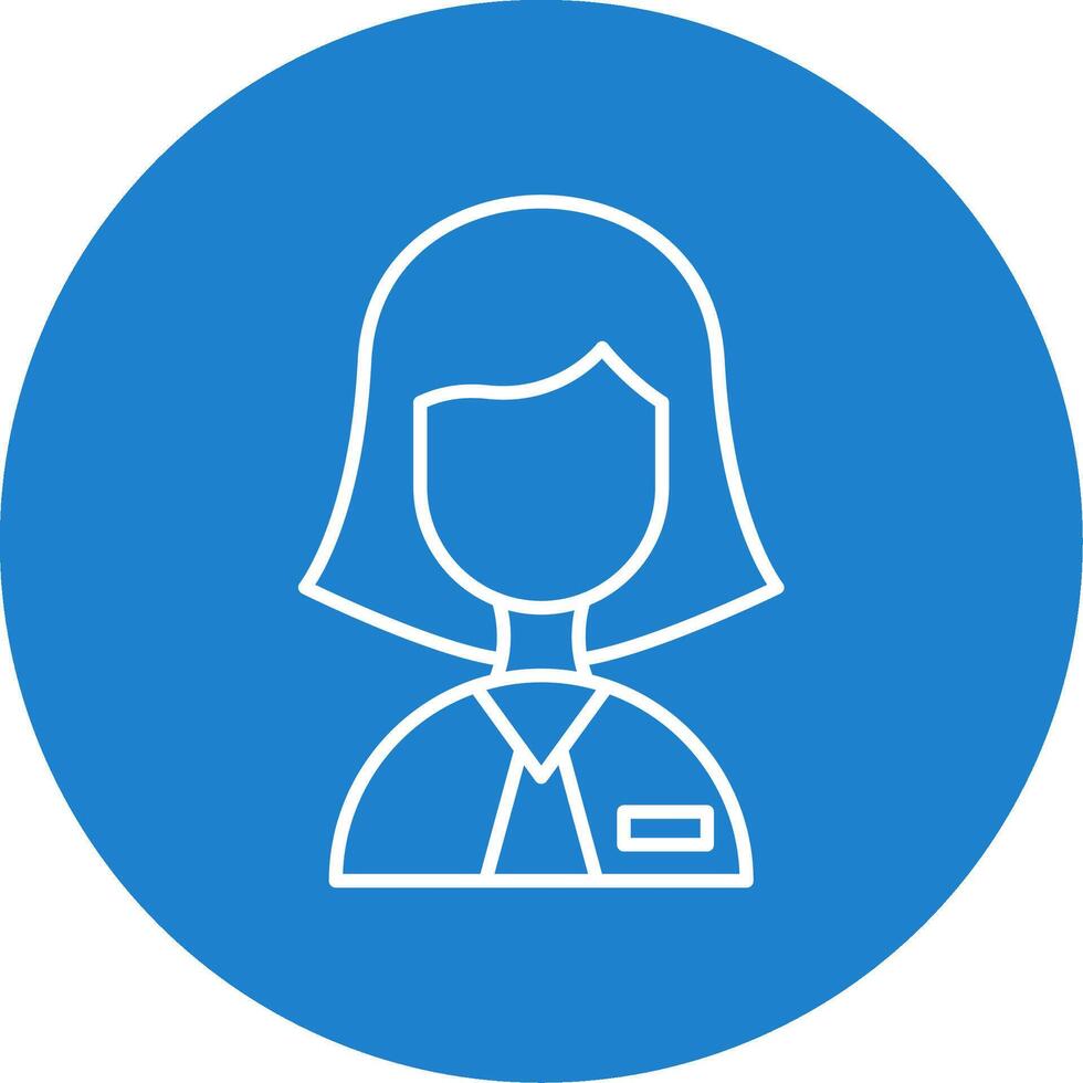 Lady Teacher Line Circle color Icon vector