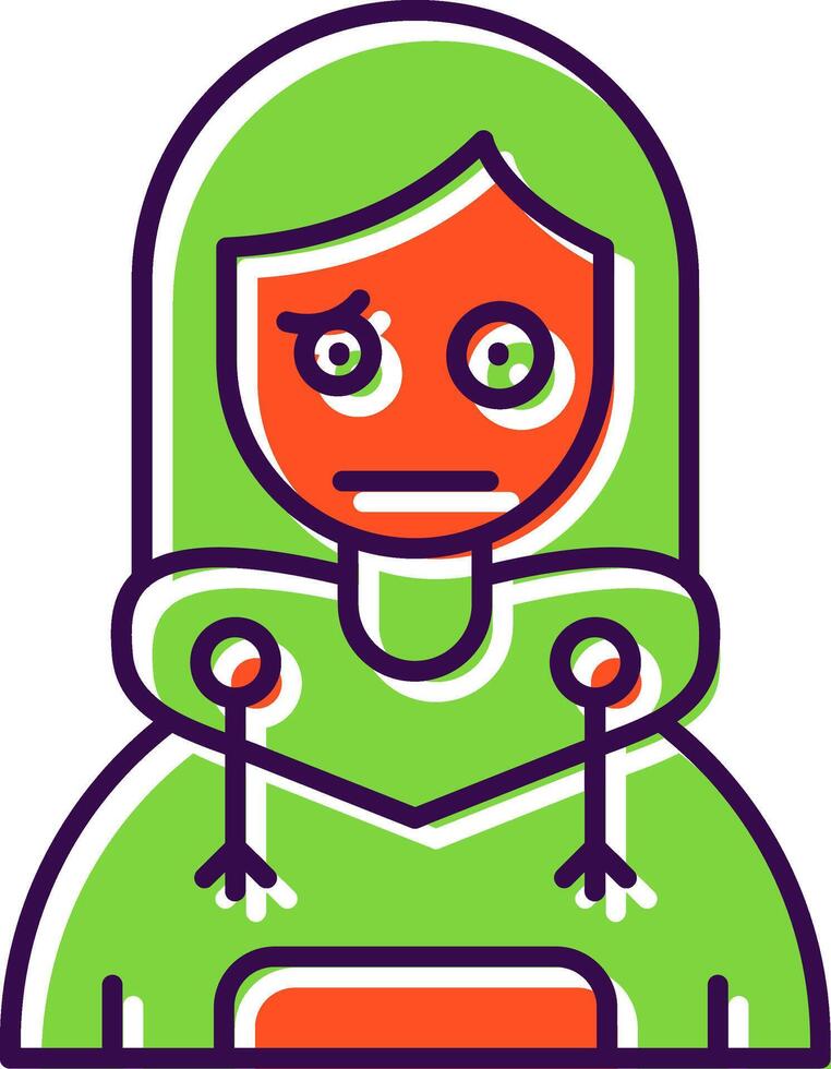 Confused Filled Icon vector