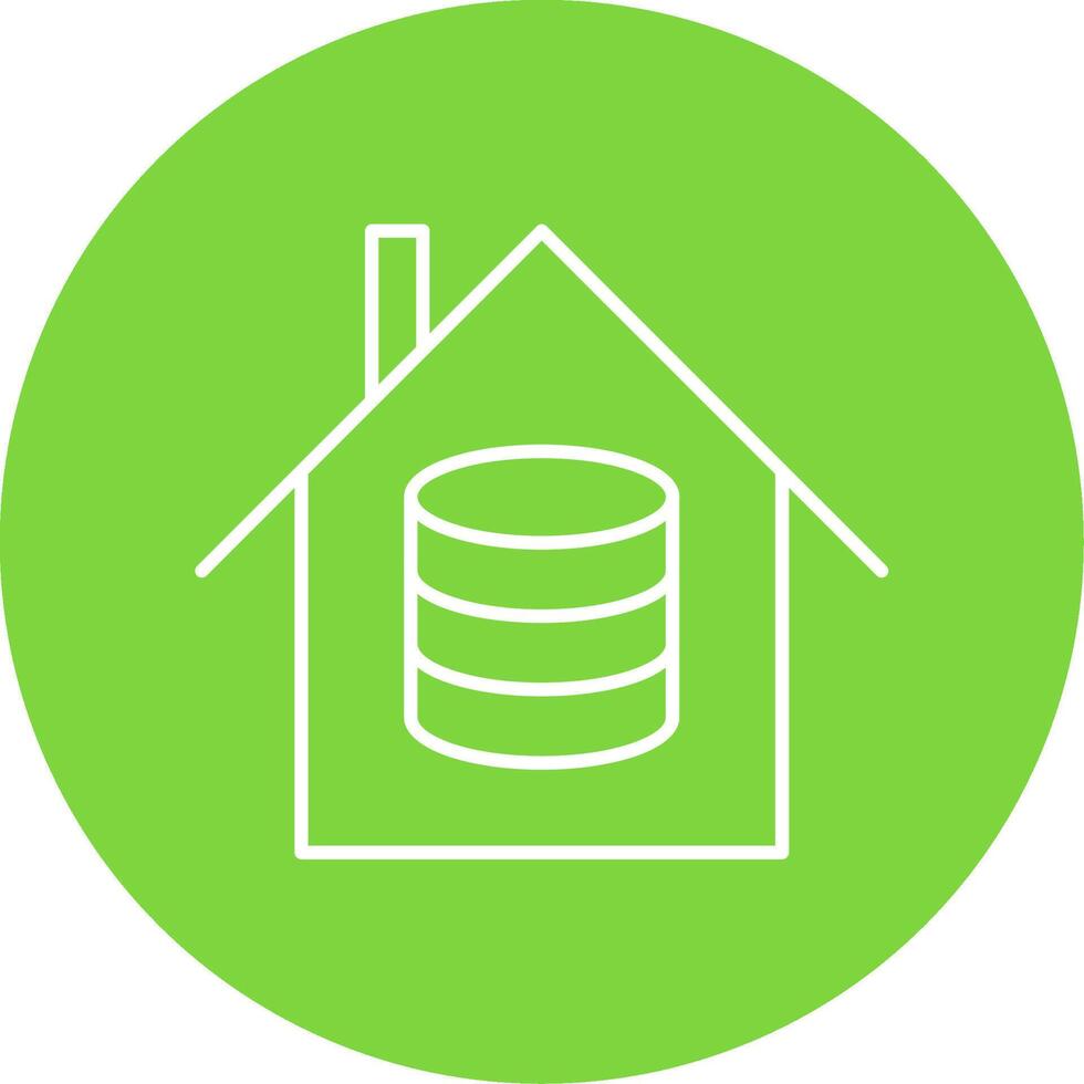 Data House Line Circle color Icon vector