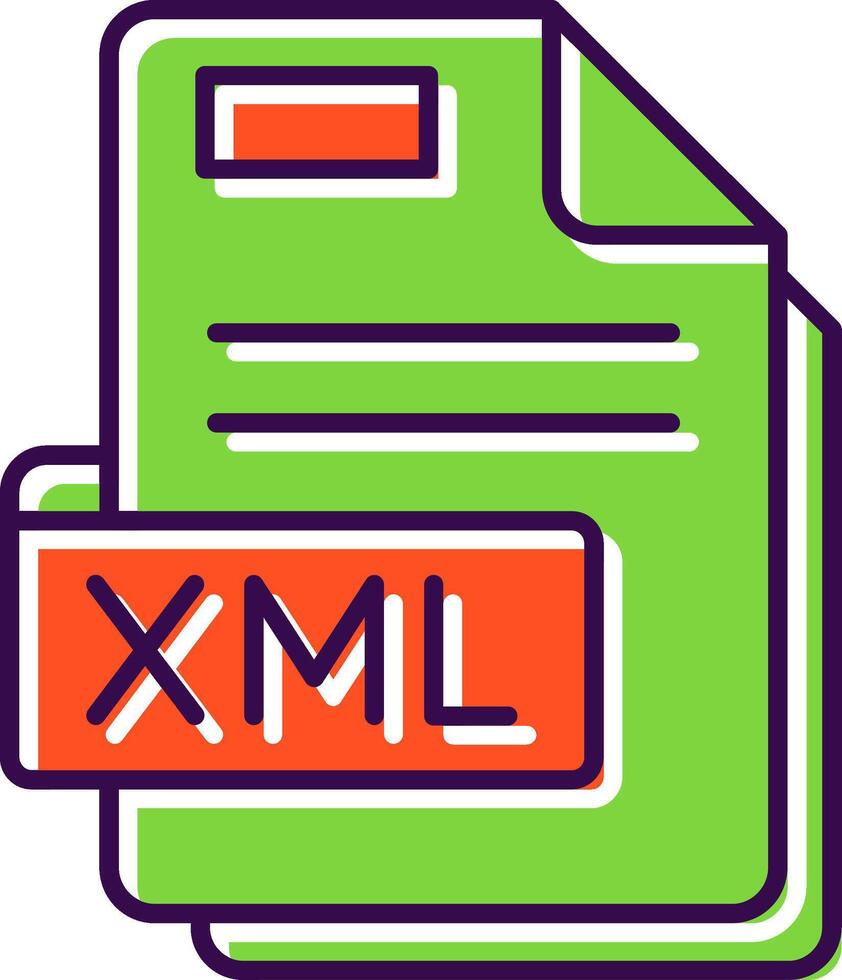 Xml Filled Icon vector