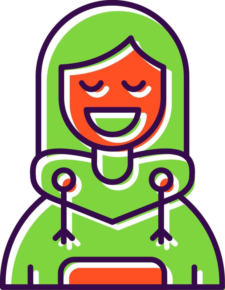 Relieved Filled Icon vector