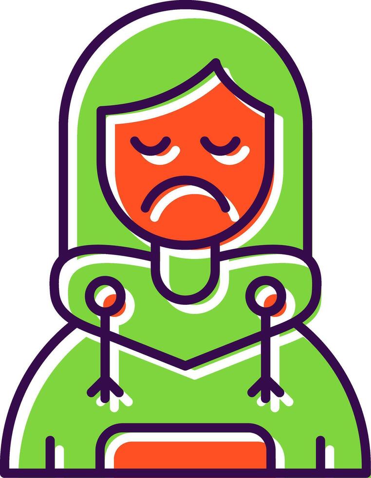 Sad Filled Icon vector