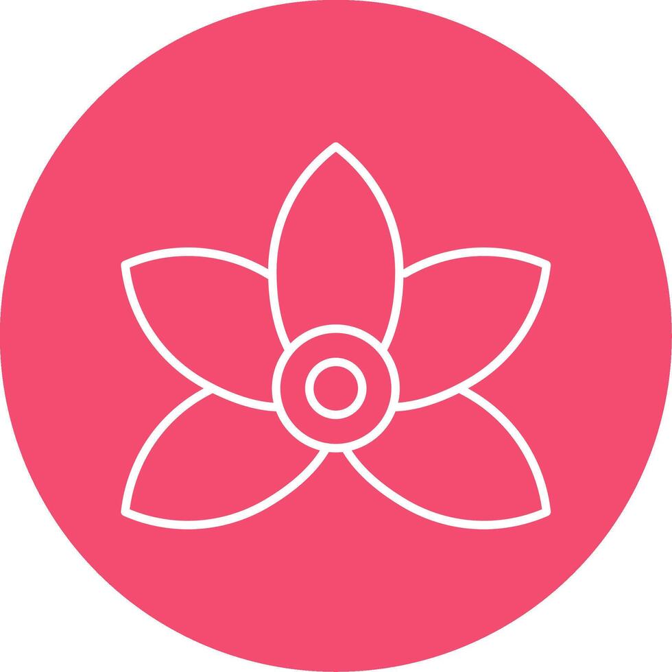 Lily Line Circle color Icon vector