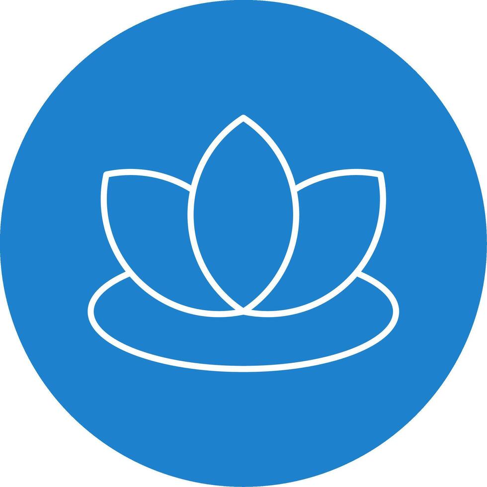 Lotus Line Circle color Icon vector