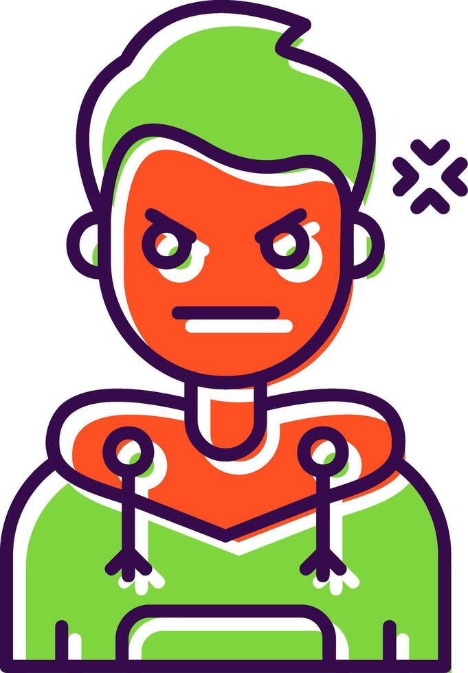 Angry Filled Icon vector