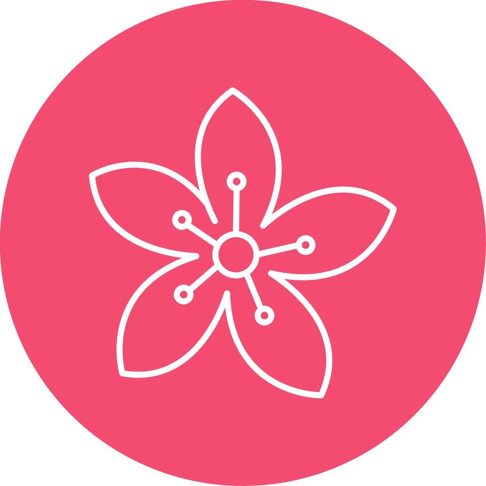 Poppy Line Circle color Icon vector
