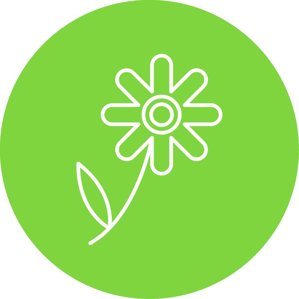 Chamomile Line Circle color Icon vector