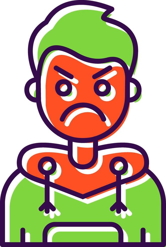Angry Filled Icon vector