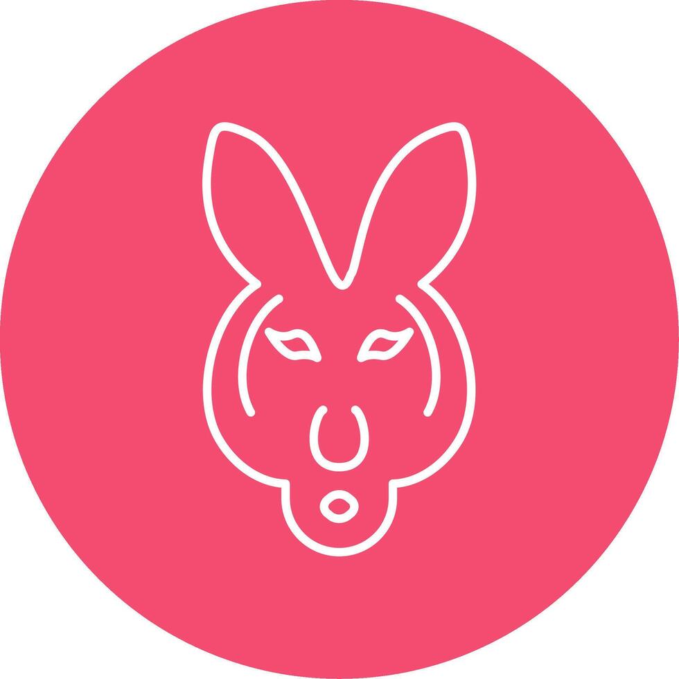 Kangaroo Line Circle color Icon vector