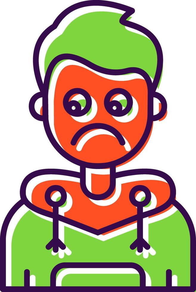 Sad Filled Icon vector