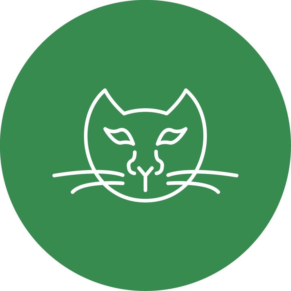 Cat Line Circle color Icon vector