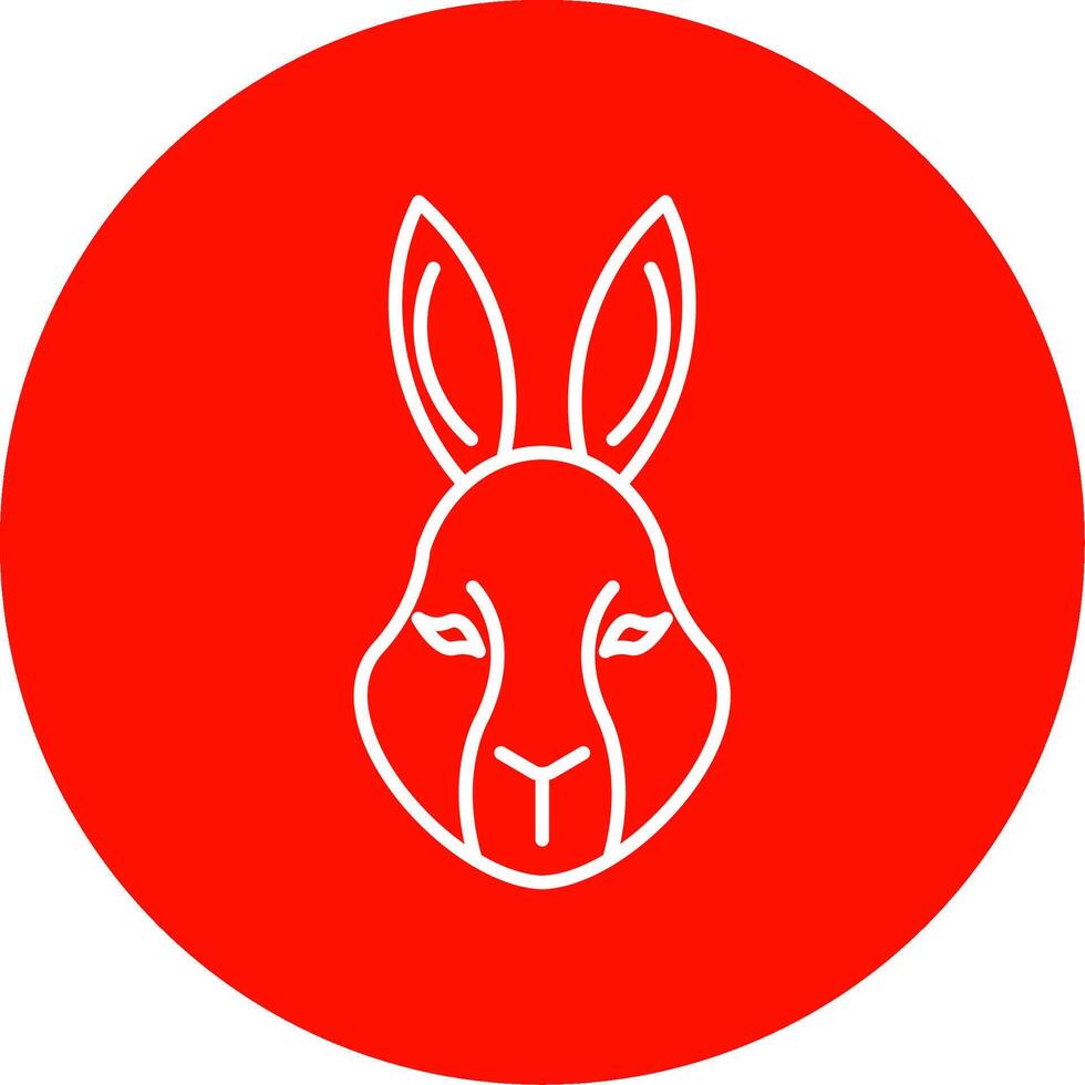 Rabbit Line Circle color Icon vector