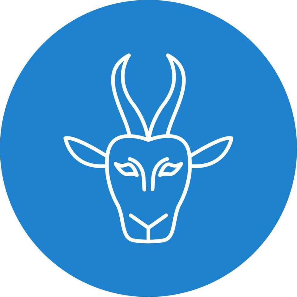 Gazelle Line Circle color Icon vector