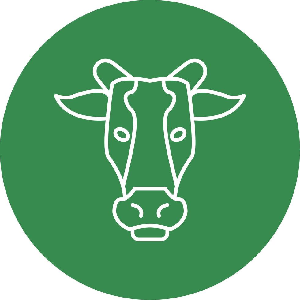 Cow Line Circle color Icon vector