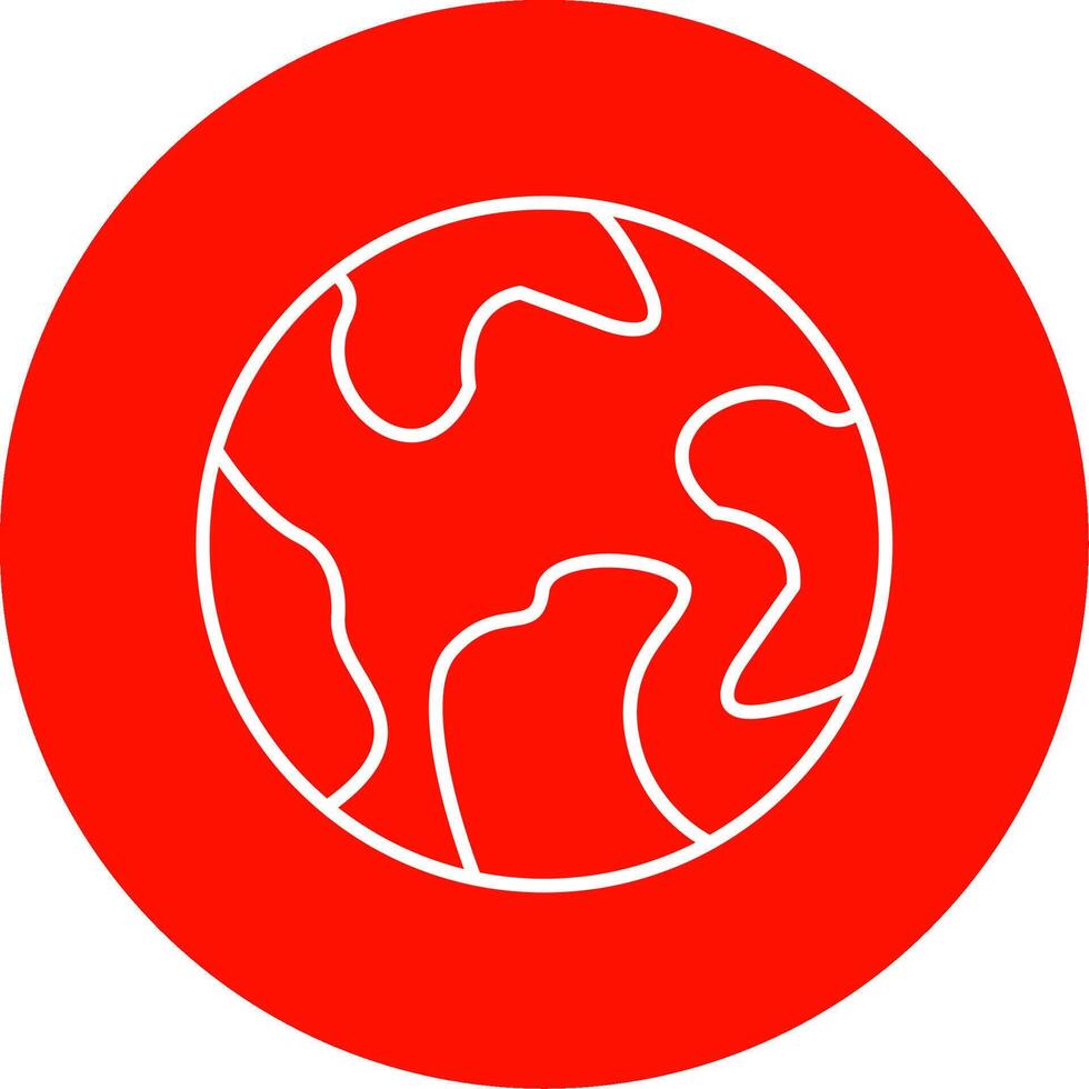 Earth Line Circle color Icon vector