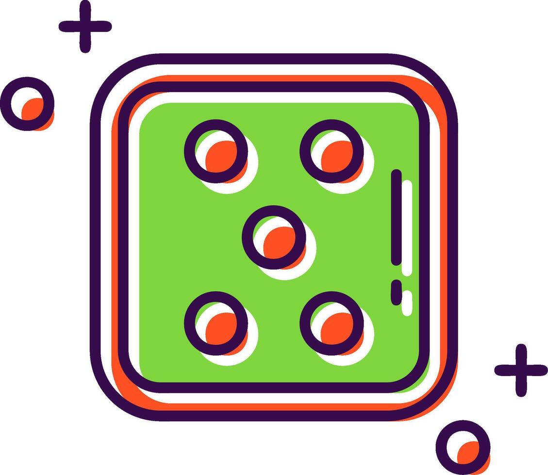 Dice five Filled Icon vector