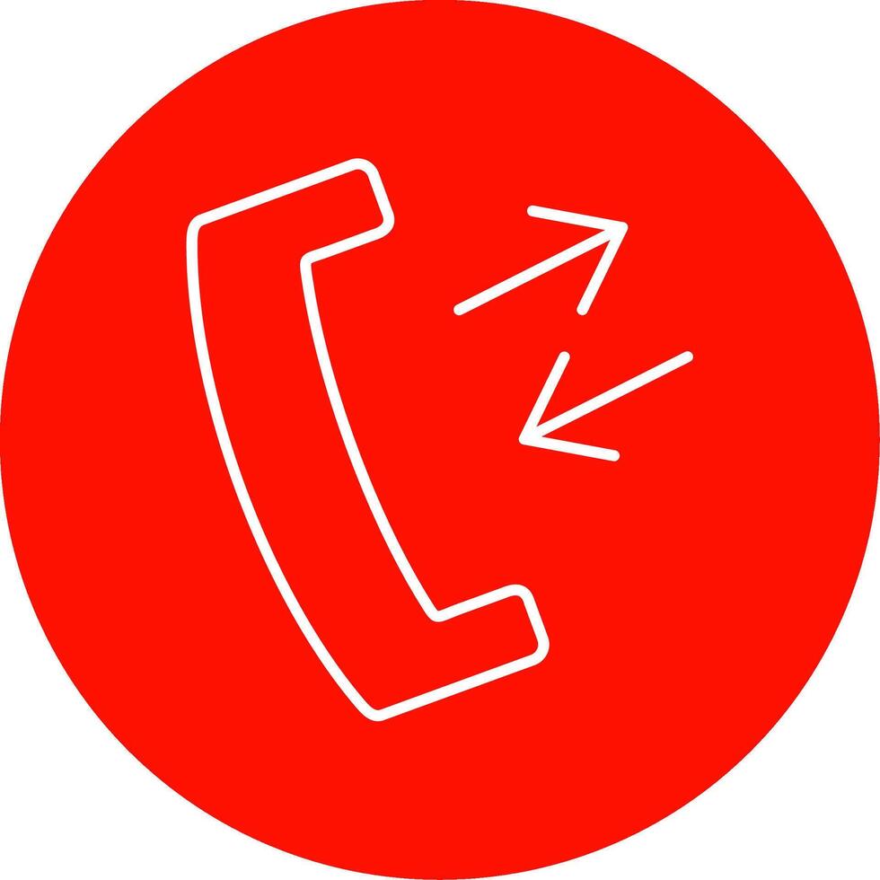 Phone Receiver Line Circle color Icon vector