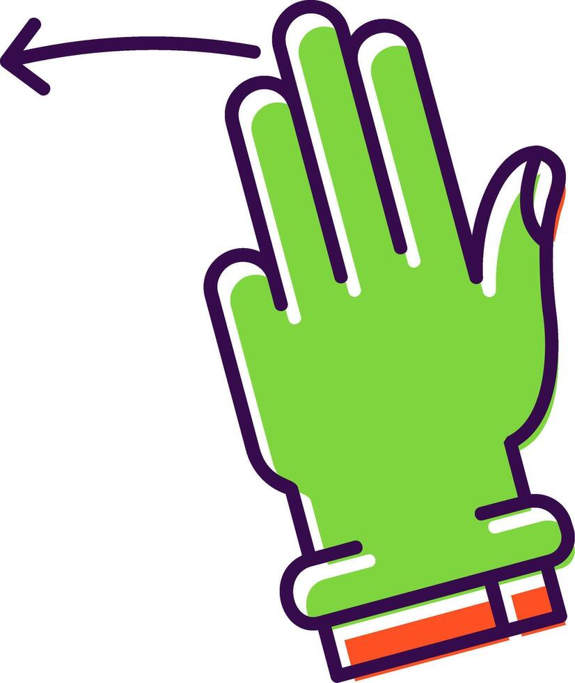 Three Fingers Left Filled Icon vector