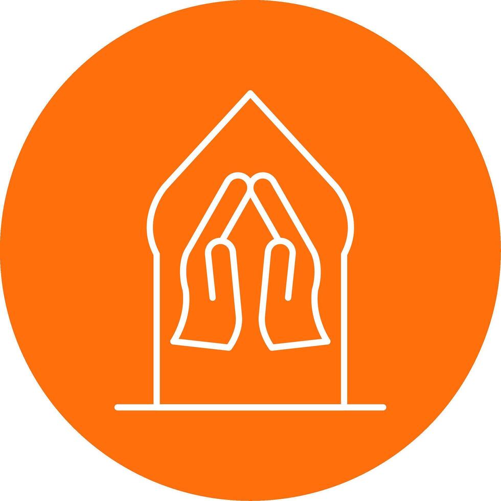 Pray Line Circle color Icon vector