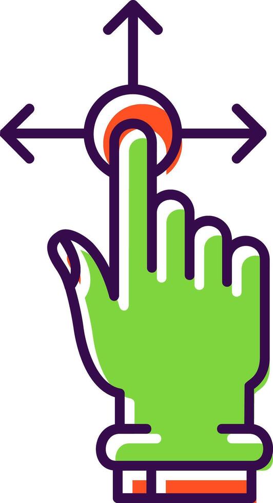 Hold and Move Filled Icon vector
