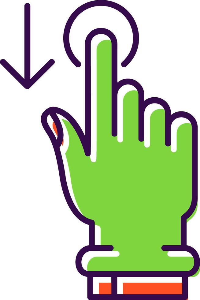 Tap and Move Down Filled Icon vector