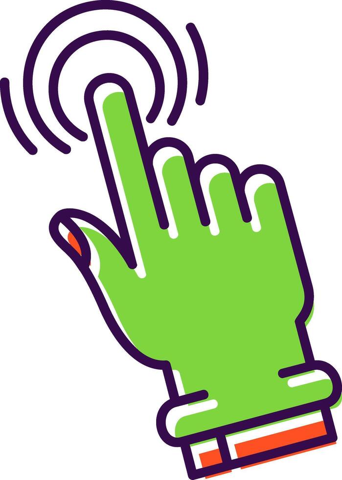 Double Tap Filled Icon vector