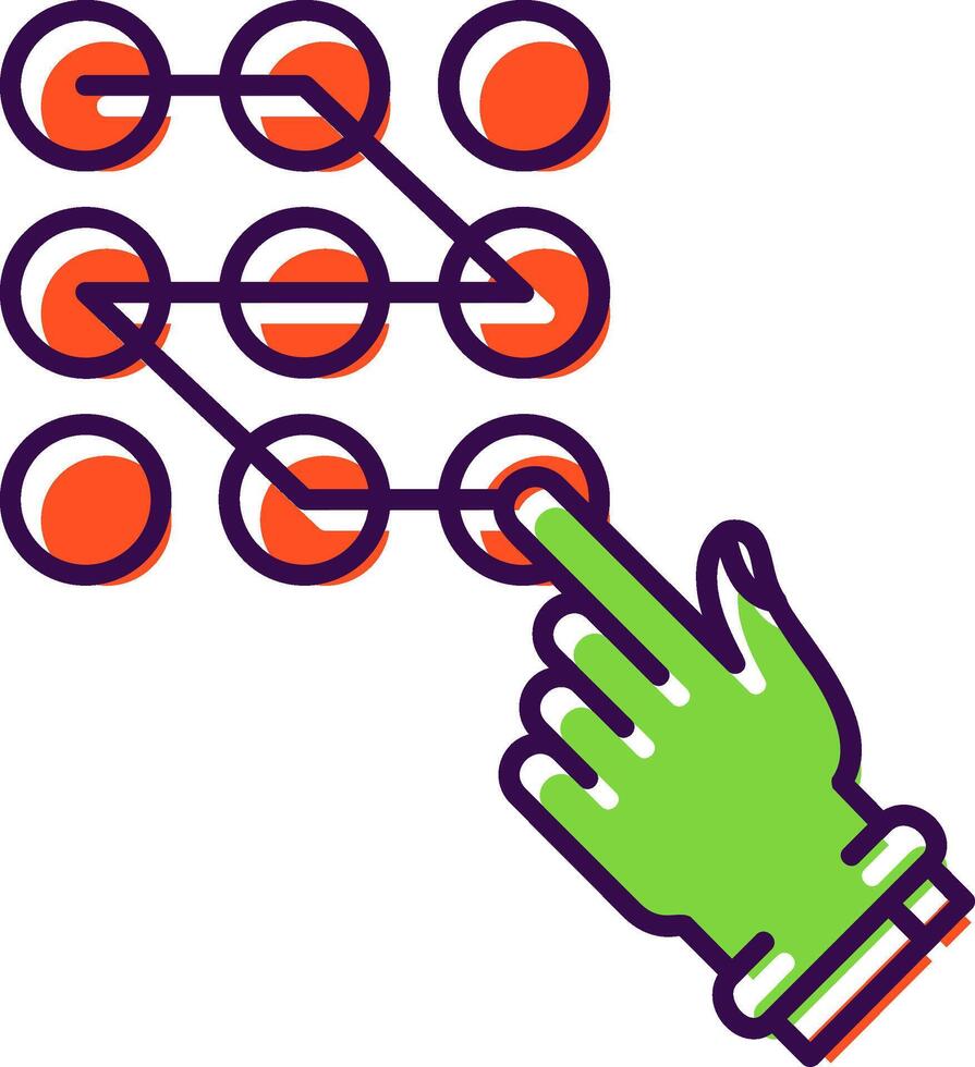 Pattern lock Filled Icon vector