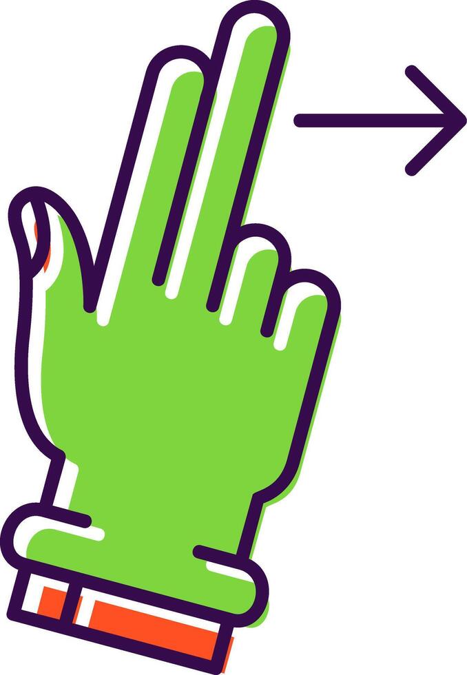 Two Fingers Right Filled Icon vector