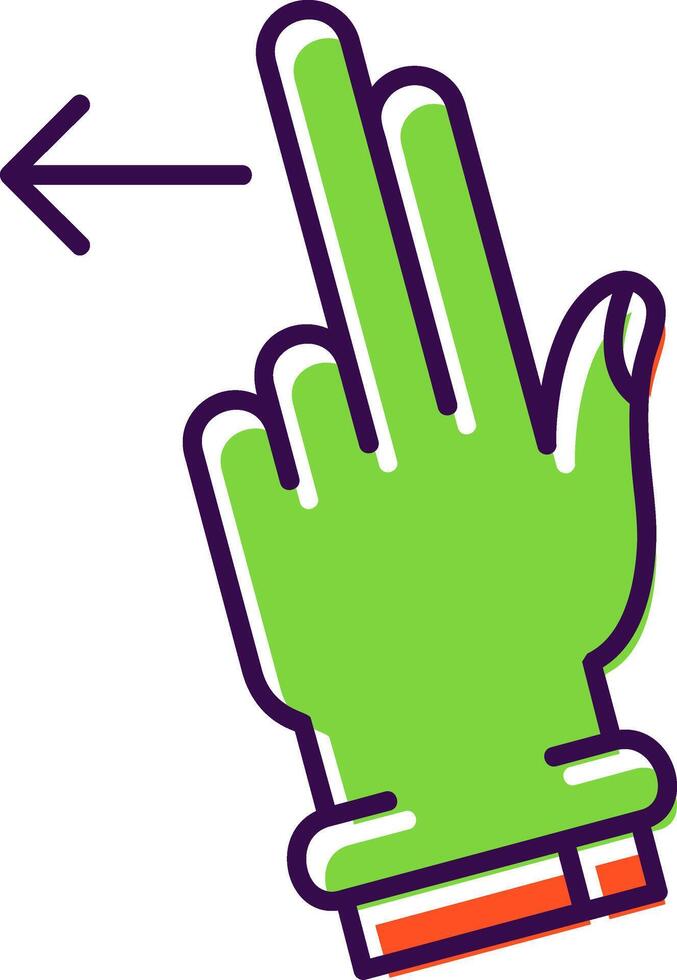Two Fingers Left Filled Icon vector