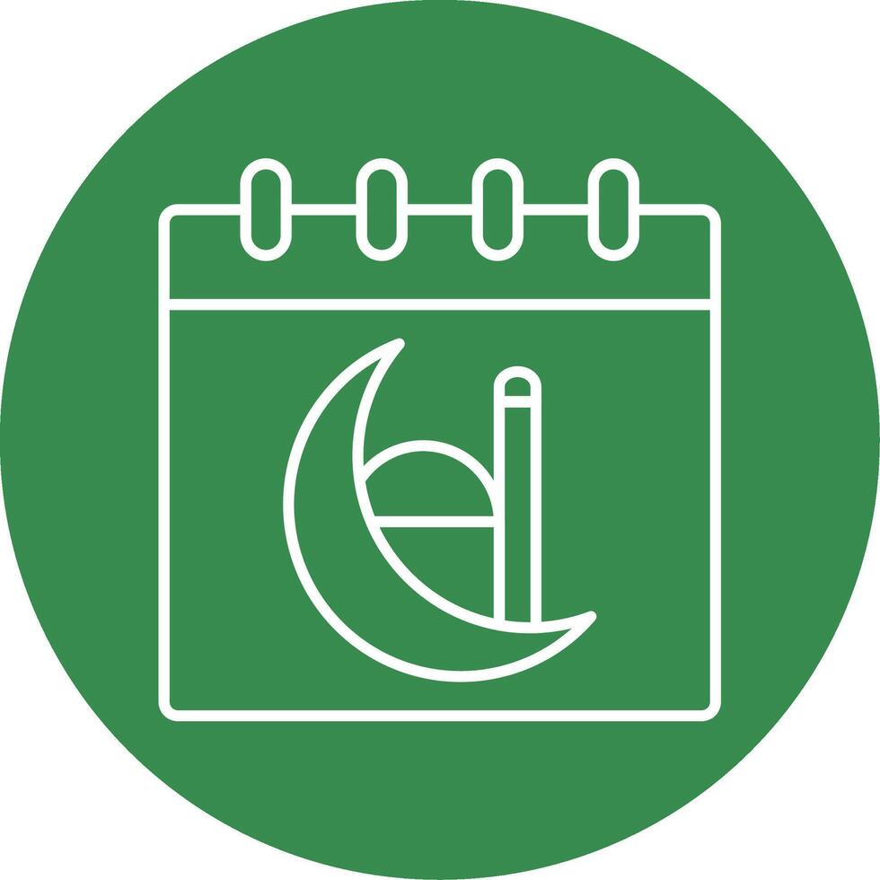 Calendar Line Circle color Icon vector