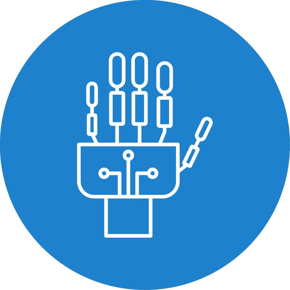 Robotics hand Line Circle color Icon vector