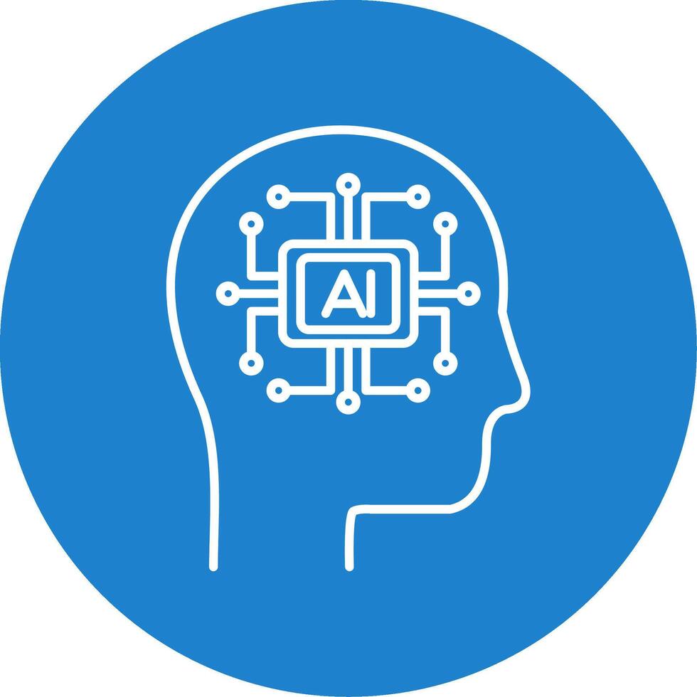 Artificial Intelligence Line Circle color Icon vector