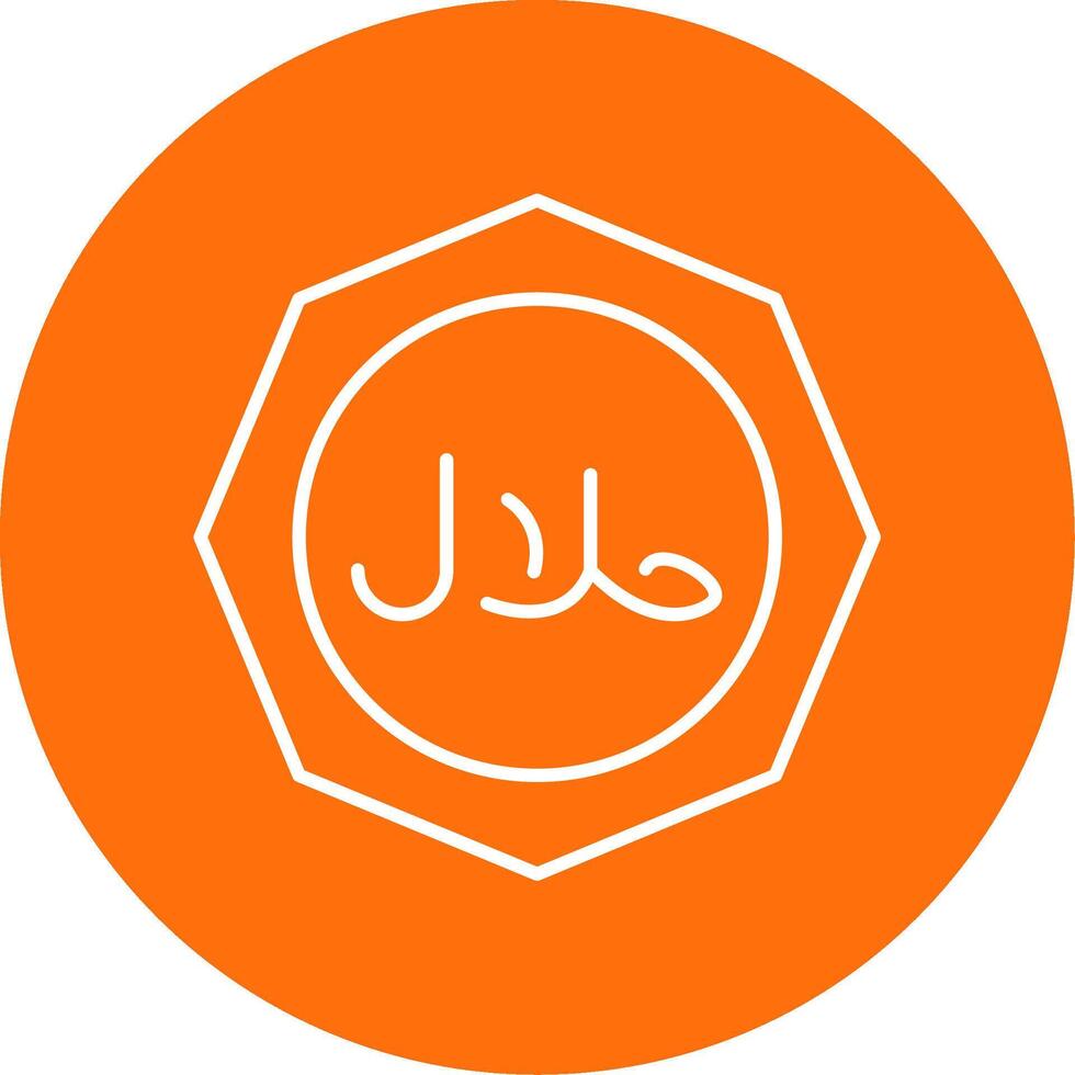 Halal Line Circle color Icon vector