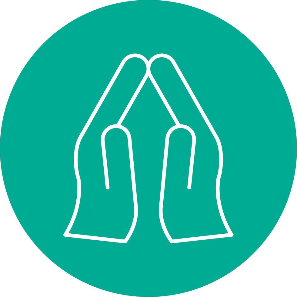 Pray Line Circle color Icon vector
