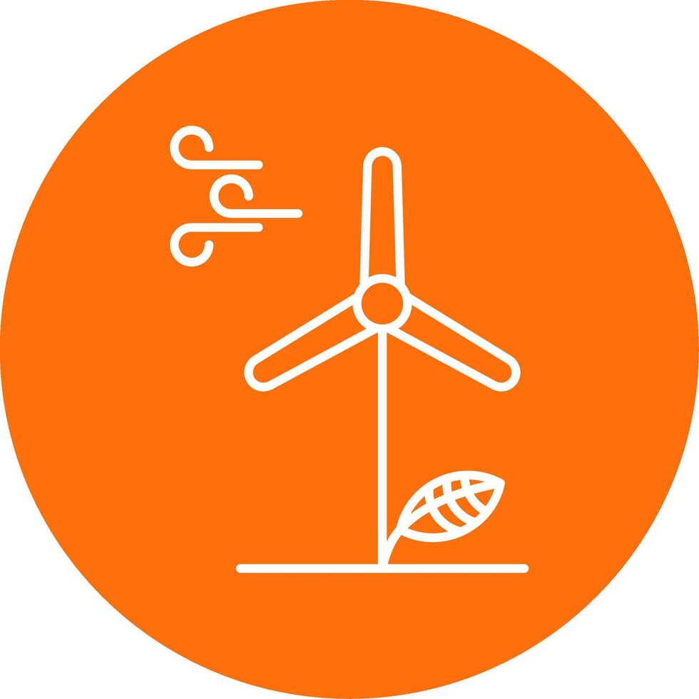 Wind Energy Line Circle color Icon vector