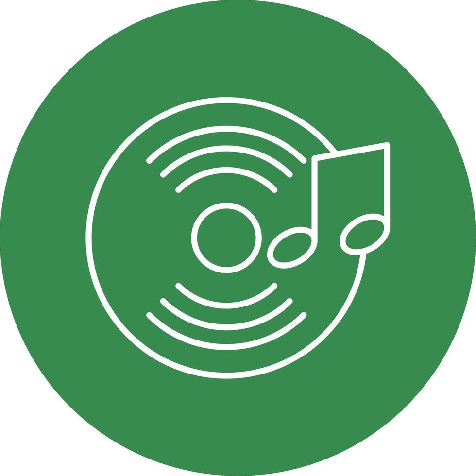 Vinyl Record Line Circle color Icon vector