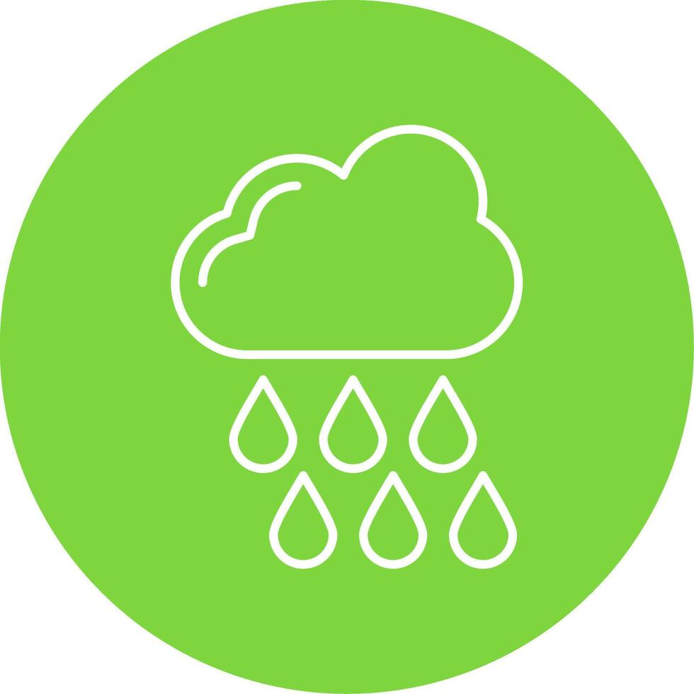 Rainy Line Circle color Icon vector