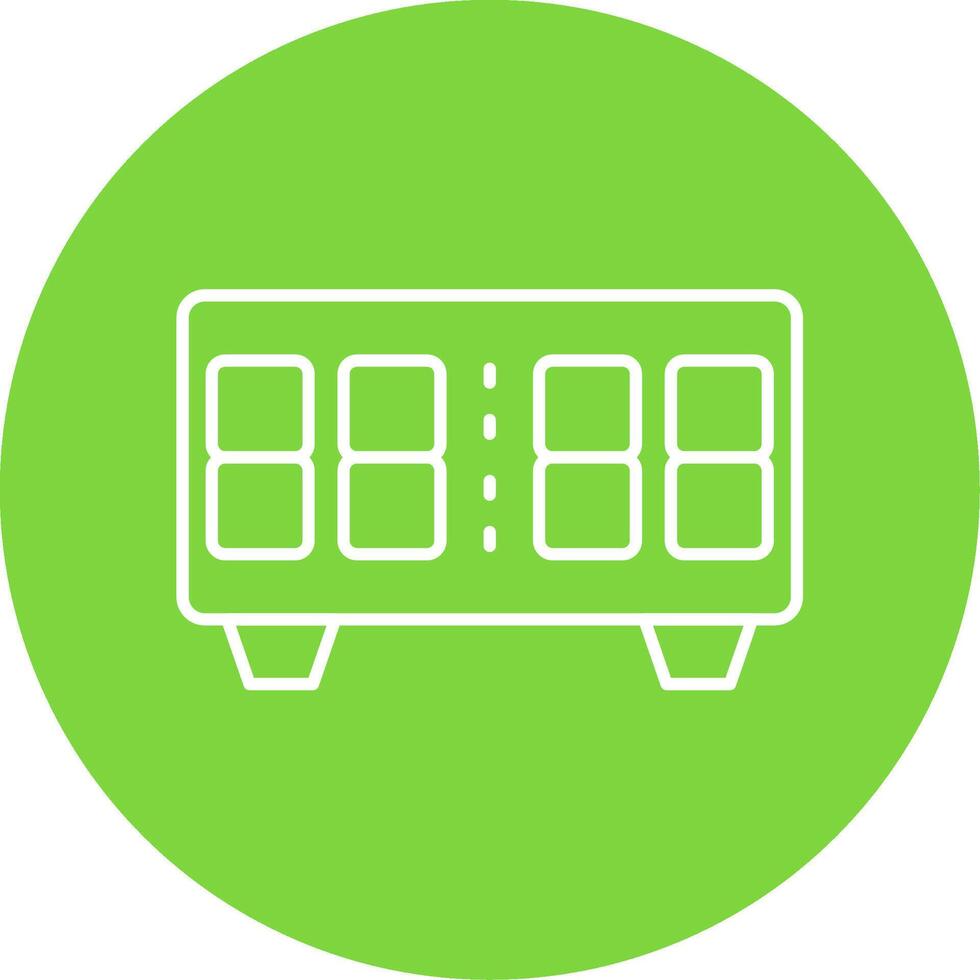 Digital Clock Line Circle color Icon vector