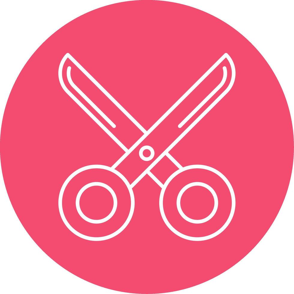 scissor Line Circle color Icon vector