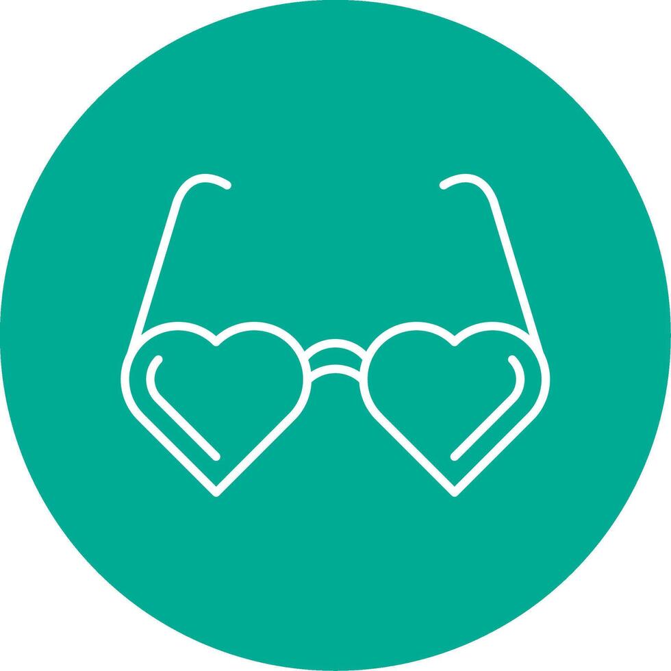 Heart Glasses Line Circle color Icon vector