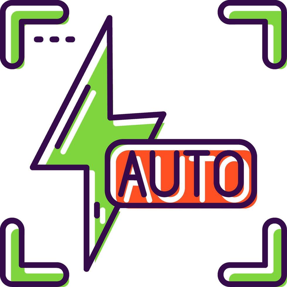 auto destello lleno icono vector