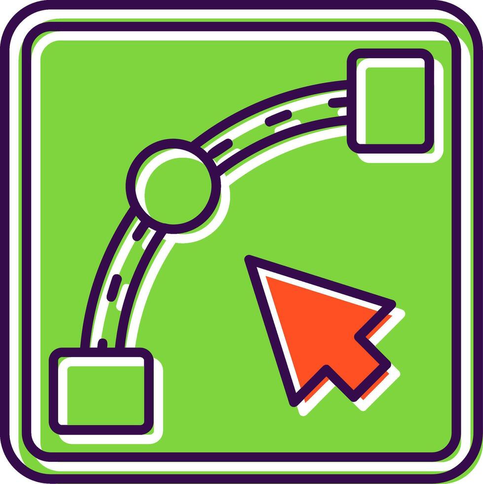 Curve Filled Icon vector